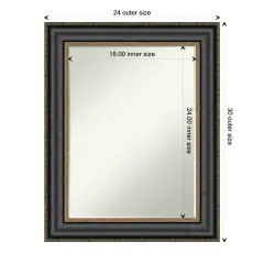 Petite Bevel Wall Mirror, Thomas Black Bronze Frame