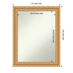 Amanti Art Non-Beveled Wood Wall Mirror, Versailles Gold Frame