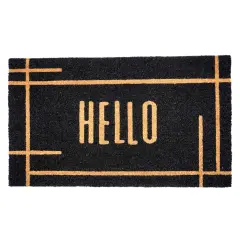 107391729 Modern Black Hello Doormat
