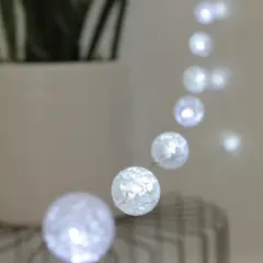 Perfect Holiday 18 LED Crackle Balls Battery Operated Lights - White