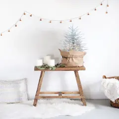 Perfect Holiday 24" Pre-Lit Silver Christmas Tree With Burlap Base