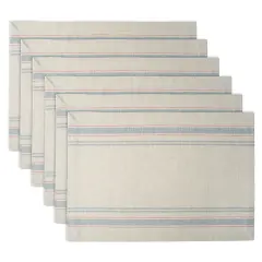 DII Gray French Stripe Placemat (Set of 6)