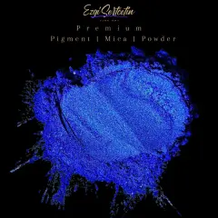 Premium Pigment Powder 50g | Authentic Unique & Bright Pearlescent Metallic and Neon Colors | Especially Formulated for Artwork, Resin, Slime, Plasticine and more by Ezgi Sertcetin Sapphire blue