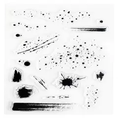 Splatter and Brush Strokes, Clear Stamps 4x6 inch by Wintertime Crafts