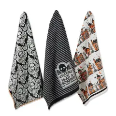 DII Asst Haunted Hallow Embellished Dishtowel (Set Of 3)