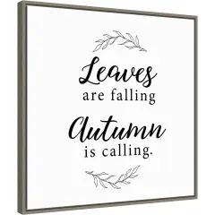 Autumn Is Calling by Amanti Art Portfolio 22-in. W x 22-in. H. Canvas Wall Art Print Framed in Grey