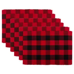 DII Red Buffalo Check Ribbed Placemat (Set of 6)