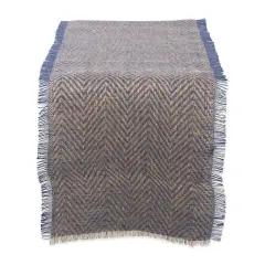 DII French BlueChevron Burlap Table Runner