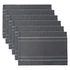 DII Gray Chambray French Stripe Placemat (Set of 6)