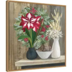 Natural Holiday by Julia Purinton 22-in. W x 22-in. H. Canvas Wall Art Print Framed in Natural