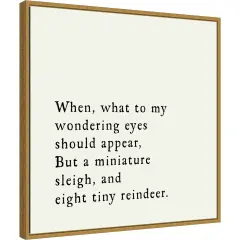 Eight Tiny Reindeer by Amanti Art Portfolio 22-in. W x 22-in. H. Canvas Wall Art Print Framed in Gold