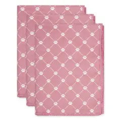 DII Rose Printed Trellis Paw Small Pet Towel (Set of 3)