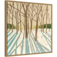 Winter Shadows I by Megan Meagher 22-in. W x 22-in. H. Canvas Wall Art Print Framed in Natural