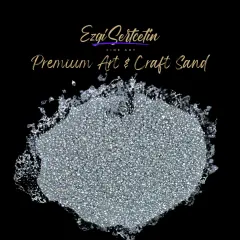 Premium Art Sand|Craft Sand|Unique Metallic-Neon Colors|Excellent Quartz Sand|10 oz|Excellent for Artwork|DIY|Sand Painting|Wedding Decoration|Vaze Filling|Ezgi Sertcetin Titanium silver