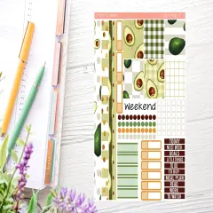 Avocado Planner Sticker Kit (for 7x9 vertical planners)