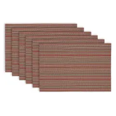 PLACEMAT TANGO RED MICRO STRIPE Set of 6