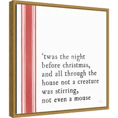 Simple Christmas I by Laura Marshall 16-in. W x 16-in. H. Canvas Wall Art Print Framed in Gold