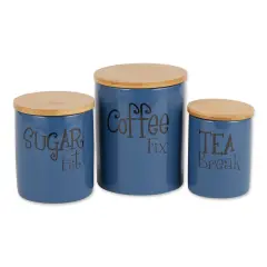 DII Blue Coffee/Sugar/Tea Ceramic Canister (Set of 3)