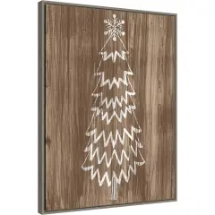 Barnwood Wonderland VIII Tree by June Erica Vess 23-in. W x 30-in. H. Canvas Wall Art Print Framed in Grey