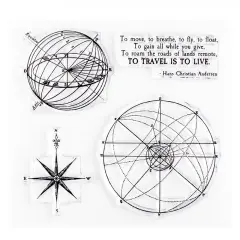 Travel The World Small Clear Stamp Set 4x4 inch by Wintertime Crafts