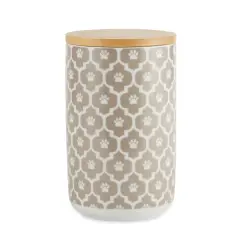 DII Stone Paw Lattice Print Ceramic Treat Canister