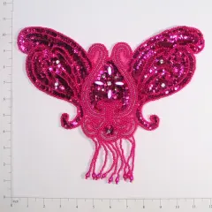 Designer Butterfly Sequin Applique/Patch Fuchsia
