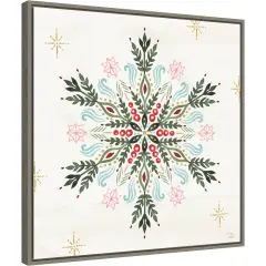 Winter Moment XI by Dina June 22-in. W x 22-in. H. Canvas Wall Art Print Framed in Grey