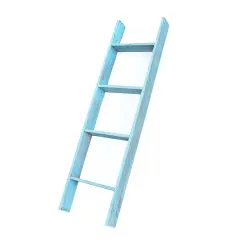 Rustic Farmhouse 4ft Reclaimed Wood Decorative Bookcase Picket Ladder Blue