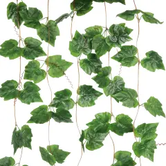 Grand Verde Artificial Vines Silk Leaves Hanging Ivy Greenery Faux Grapevine Garland Decoration Green Plants DIY Wreath Craft, 5 Strands Bulk