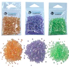 Buttons Galore Crystalz Bundle of Iridescent Gems - 1200 Pieces - Tropical Colors