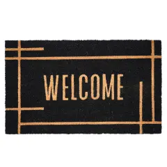 107381729 Modern Black Welcome Doormat