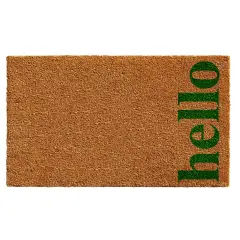 Vetical Hello Doormat Natural/green