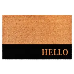 104861729 Hello Black Stripe Doormat