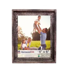 Rustic Farmhouse Signature Series Tabletop Reclaimed Wood Picture Frame Black