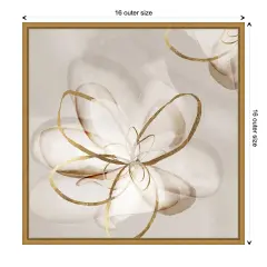 Transparent Beauty II (Floral) by Eva Watts Canvas Art Framed Gold