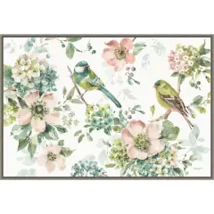 Mint Crush 01 by Lisa Audit 33-in. W x 23-in. H. Canvas Wall Art Print Framed in Grey