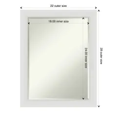 Petite Bevel Wall Mirror, Flair Frame Flair Soft White