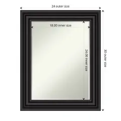 Petite Bevel Wall Mirror, Colonial Black Frame