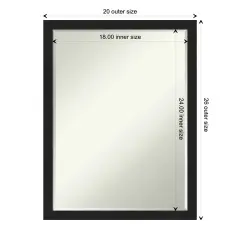 Petite Bevel Wall Mirror, Grace Narrow Frame Grace Brushed Metallic Black Narrow