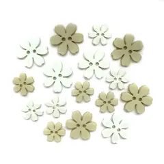 Buttons Galore and More Flower Shaped Novelty Buttons for Sewing & Craft - 48 Buttons Lily