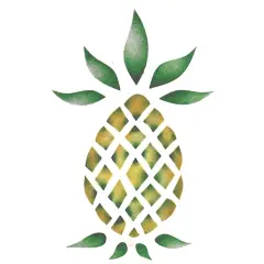 Small Pineapple Wall Stencil | 1892 by Designer Stencils | Reusable Art Craft Stencils for Painting on Walls, Canvas, Wood | Reusable Plastic Paint Stencil for Home Makeover | Easy to Use & Clean Art Stencil