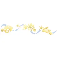 Shells with Ribbon Wall Stencil | 2181 by Designer Stencils | Outdoor Stencils | Reusable Art Craft Stencils for Painting on Walls, Canvas, Wood | Reusable Plastic Paint Stencil for Home Makeover | Easy to Use & Clean Art Stencil