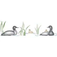 Loons Wall Stencil Border | 1851 by Designer Stencils | Animal & Nature Stencils |