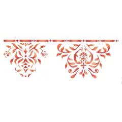Damask Wall Stencil | 1692 by Designer Stencils | Pattern Stencils | Reusable Stencils for Painting | Safe & Reusable Template for Wall Decor | Try This Stencil Instead of a Wallpaper | Easy to Use & Clean Art Stencil Pattern