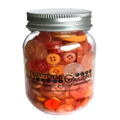 Buttons Galore Mason Jar Colorful Craft & Sewing Buttons Orange