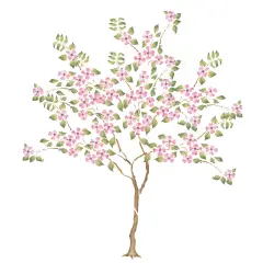 Small Dogwood Tree Wall Stencil | 2391 by Designer Stencils |