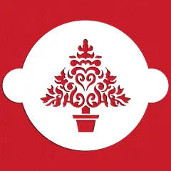 7-Inch Christmas Tree Cake Stencil | C174 by Designer Stencils | Cake Decorating Tools | Baking Stencils for Royal Icing, Airbrush, Dusting Powder | Reusable Plastic Food Grade Stencil for Cakes | Easy to Use & Clean Cake Stencil