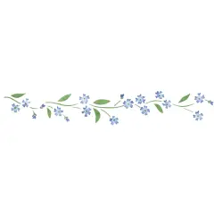 Forget-Me-Not Floral Wall Stencil Border | 1492 by Designer Stencils | Reusable Art Craft Stencils for Painting on Walls, Canvas, Wood |