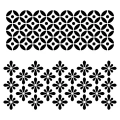 Circle Flower Motif Embossing 12 x 12 Stencil | FS073 by Designer Stencils | Floral Stencils | Reusable Stencils for Painting on Wood, Wall, Tile, Canvas, Paper, Fabric, Furniture, Floor | Reusable Stencil for Home Makeover | Easy to Use & Clean