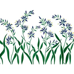 Camas Flower Wall Stencil | 1757 by Designer Stencils | Floral Stencils | Reusable Art Craft Stencils for Painting on Walls, Canvas, Wood | Reusable Plastic Paint Stencil for Home Makeover | Easy to Use & Clean Art Stencil
